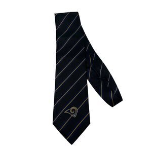 NFL Los Angeles Rams‎ Blue and Gold Striped 100% Silk Necktie NWT